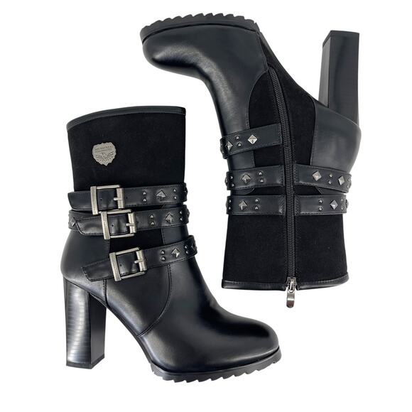 Milwaukee Performance MBL9433 leather motorcycle boots Triple Buckle Size 8 - Picture 5 of 7